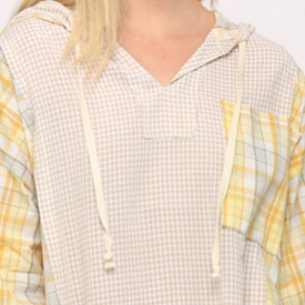 Yellow Plaid Women's Tunic Top - Picture 4 of 6